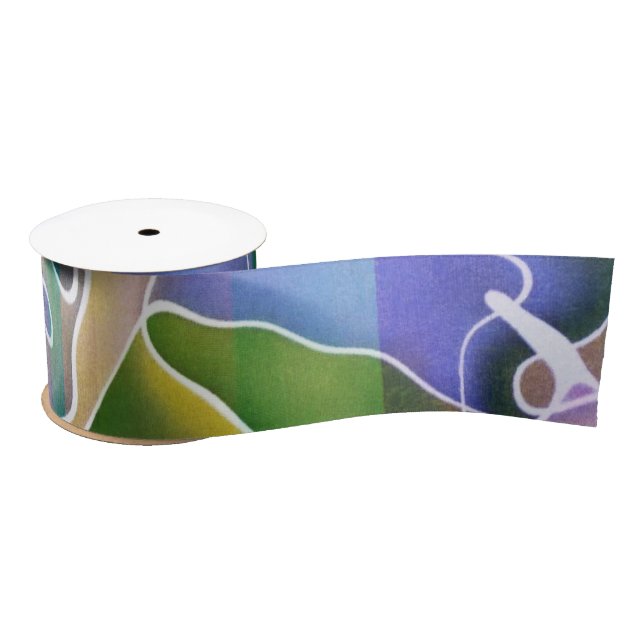 Lazo De Raso Cinta de bandas abstractas Pastel (Carrete)