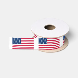 Lazo De Raso Cinta de Banderas Patrióticas Americanas