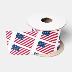 Lazo De Raso Cinta de Banderas Patrióticas Americanas