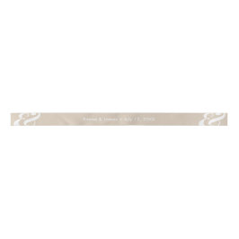 Lazo De Raso Cinta de boda Champagne Ampersand | Nombres y Fech