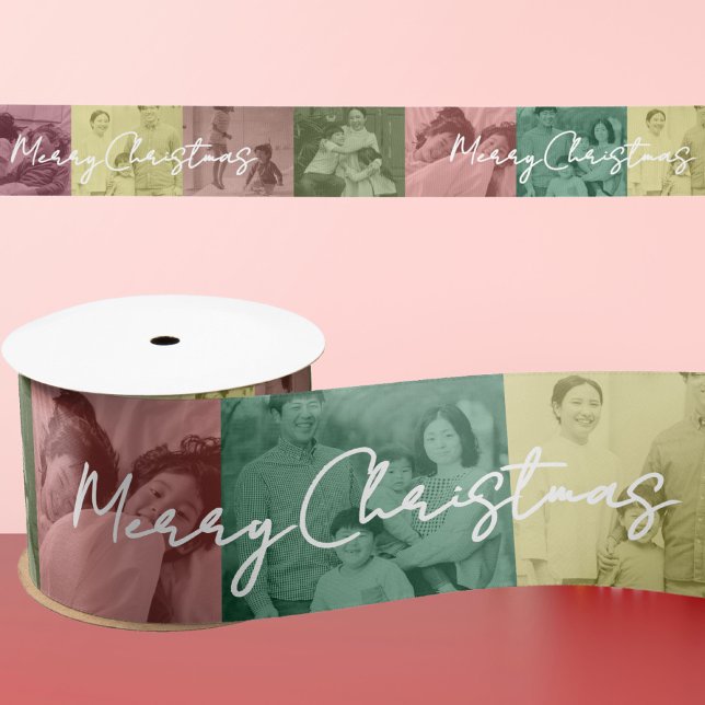 Lazo De Raso Cinta de Collage de fotos de Navidades de la famil (Subido por el creador)