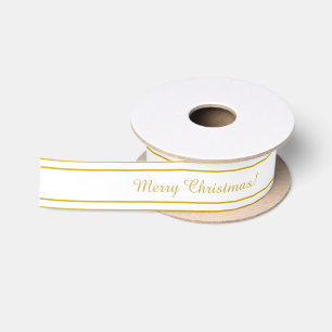 Lazo De Raso Cinta de color blanco y dorado