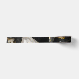 Lazo De Raso Cinta de Conciencia Mosaico Negro y Dorado