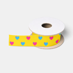 Lazo De Raso Cinta de corazones Pan Pride