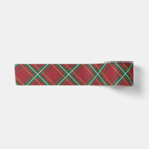 Lazo De Raso Cinta de Cuadros Roja y Verde de Navidad Clásica