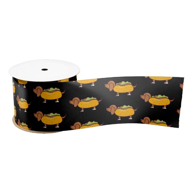 Lazo De Raso Cinta de Dachshund de Hot Dog (Carrete)