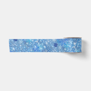 Lazo De Raso Cinta de diseño de copos de nieve de invierno