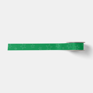 Lazo De Raso Cinta de Estrellas Verdes