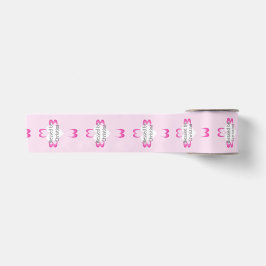 Lazo De Raso Cinta de Favor de Bautizo Rosa para Niñas