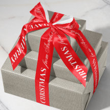 Cinta de Feliz Navidad con Fuente Mixta Roja y Bla
