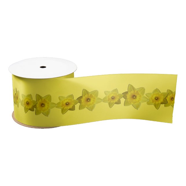 Lazo De Raso Cinta de flor personalizada Daffodil Ribbon (Carrete)