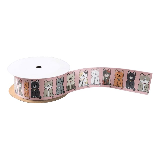 Lazo De Raso Cinta de grosgrain de línea de gato (Carrete)