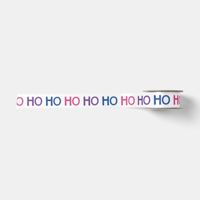 Lazo De Raso Cinta de Ho Ho Ho del Orgullo Bi (Anverso)