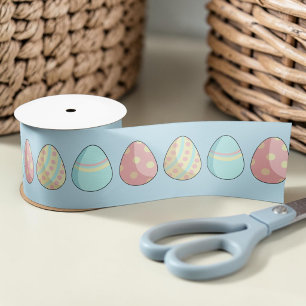 Lazo De Raso Cinta de huevo de Pascua rayada y con lunares