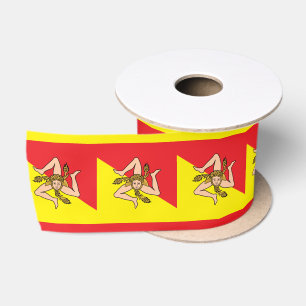 Lazo De Raso cinta de la bandera siciliana, patriotas de Sicili