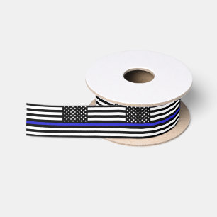 Lazo De Raso cinta de la delgada línea azul, bandera estadounid