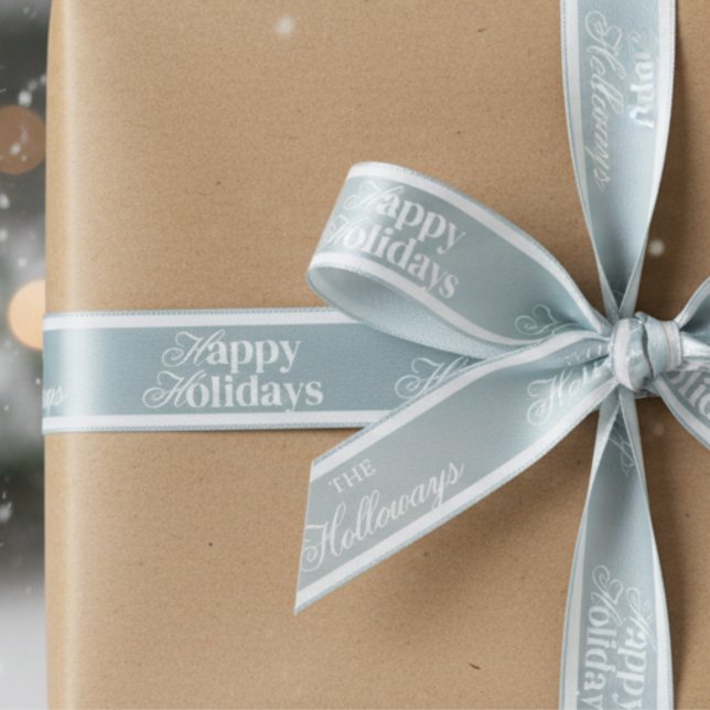 Lazo De Raso Cinta de la secuencia de comandos de último nombre (Send holiday greetings with a classic touch! )