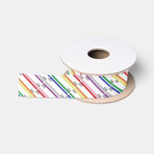 Lazo De Raso Cinta de los cepillos de dientes del arco iris