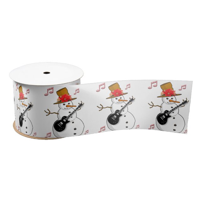 Lazo De Raso Cinta de Navidad, Muñeco de Nieve (Carrete)