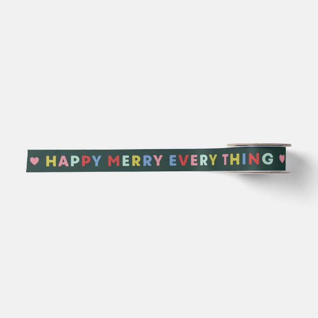 Lazo De Raso Cinta de Navidad Todo Feliz Alegre (Anverso)