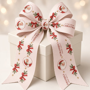 Lazo De Raso Cinta de Navidad vintage de Santa Claus para fiest