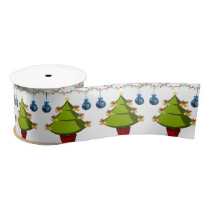 Lazo De Raso Cinta de navidades, árbol de Navidad