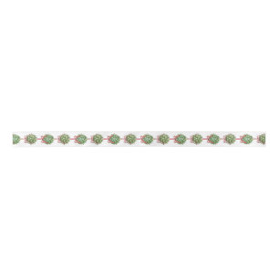 Lazo De Raso Cinta de Navidades de acuarela Coquette Mistletoe