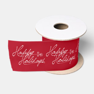 Lazo De Raso Cinta de Navidades de color de Snowflake Happy Hol
