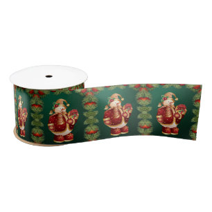 Lazo De Raso Cinta de navidades, hombre de nieve