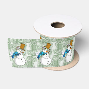 Lazo De Raso Cinta de navidades, hombre de nieve