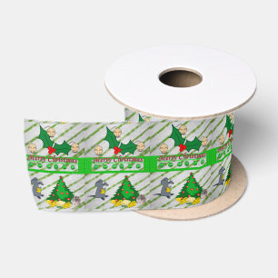 Lazo De Raso Cinta de navidades, ratones