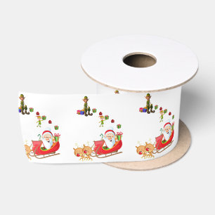 Lazo De Raso Cinta de navidades, Santa