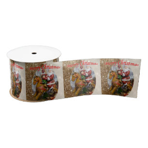 Lazo De Raso Cinta de navidades, Santa