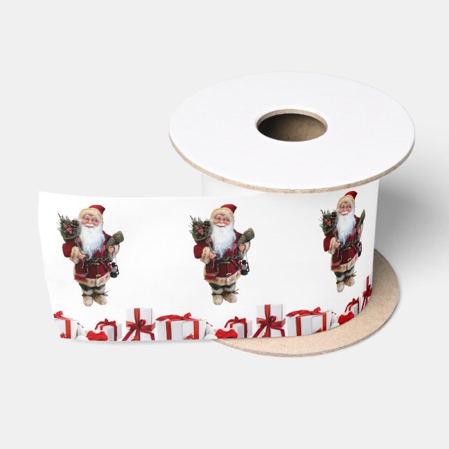 Lazo De Raso Cinta de navidades, Santa (Carrete)