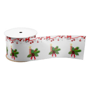 Lazo De Raso Cinta de navidades, velas de Navidades