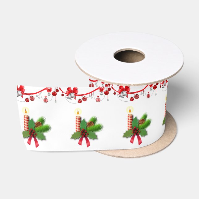 Lazo De Raso Cinta de navidades, velas de Navidades (Carrete)