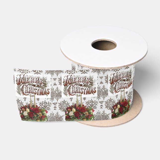 Lazo De Raso Cinta de navidades, velas de Navidades (Carrete)