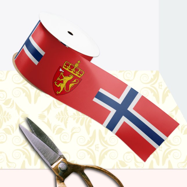 Lazo De Raso Cinta de Noruega, Emblema, patriótico, bandera nor (Subido por el creador)