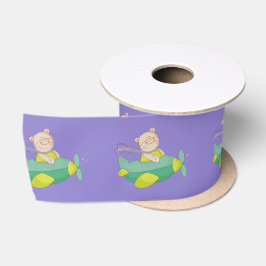 Lazo De Raso Cinta De Oso Adorable Purple Teddy