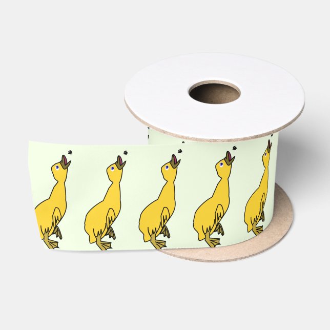 Lazo De Raso Cinta de pato amarilla - Personalizable (Carrete)