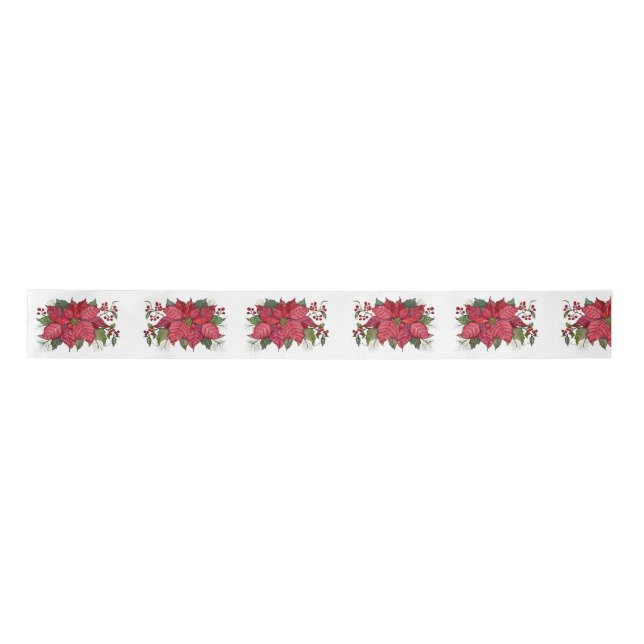 Lazo De Raso Cinta de Poinsettia (Anverso)