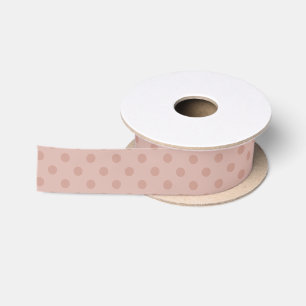 Lazo De Raso Cinta de puntos de la polika de la taupe/rosa de H