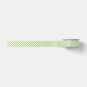 Lazo De Raso Cinta de puntos de polka Purpurinoso verde