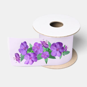 Lazo De Raso Cinta de raso de flor morada
