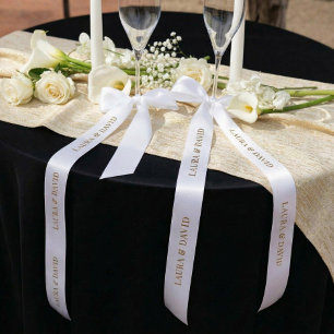 Lazo De Raso Cinta de regalo de boda con nombres personalizados