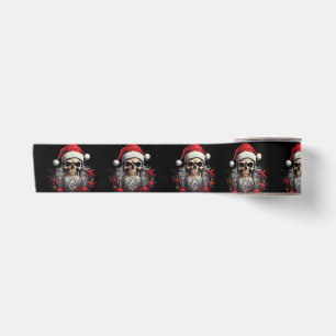 Lazo De Raso Cinta de regalo de cráneo Santa (negro)
