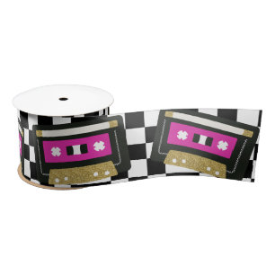 Lazo De Raso Cinta de regalo de mixtura de cinta retro rosa cal