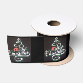 Lazo De Raso Cinta de regalo de Navidad bonita festiva negra Mo