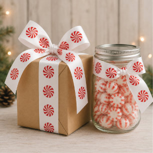 Lazo De Raso Cinta de regalo de Navidad con sabor a menta