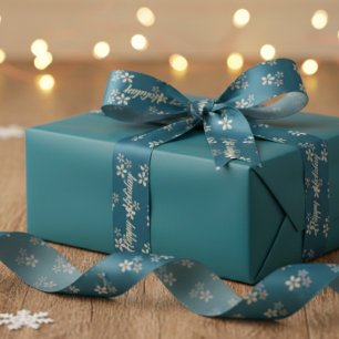 Lazo De Raso Cinta De Regalo Floral Azul De Feliz Fiesta